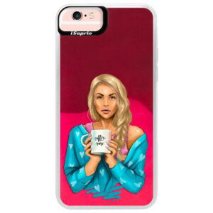 Neonové pouzdro Pink iSaprio - Coffe Now - Blond - iPhone 6 Plus/6S Plus