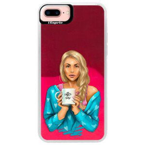 Neonové pouzdro Pink iSaprio - Coffe Now - Blond - iPhone 7 Plus