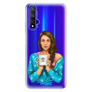 Odolné silikonové pouzdro iSaprio - Coffe Now - Brunette - Huawei Honor 20