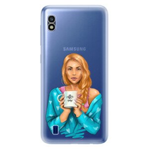 Odolné silikonové pouzdro iSaprio - Coffe Now - Redhead - Samsung Galaxy A10