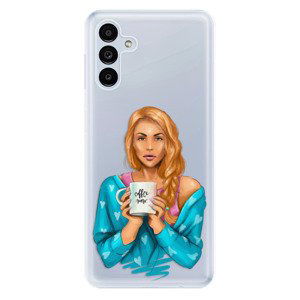 Odolné silikonové pouzdro iSaprio - Coffe Now - Redhead - Samsung Galaxy A13 5G