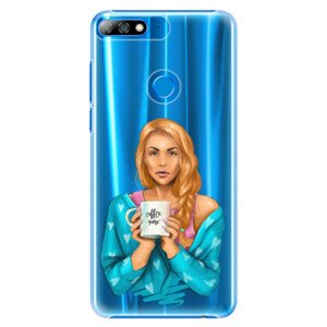 Plastové pouzdro iSaprio - Coffe Now - Redhead - Huawei Y7 Prime 2018