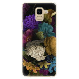 Plastové pouzdro iSaprio - Dark Flowers - Samsung Galaxy J6