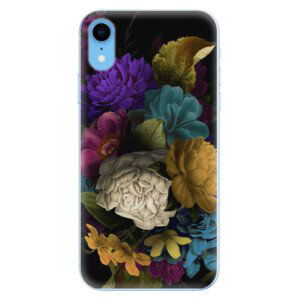 Odolné silikonové pouzdro iSaprio - Dark Flowers - iPhone XR