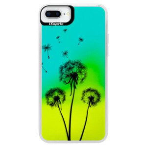 Neonové pouzdro Blue iSaprio - Three Dandelions - black - iPhone 8 Plus