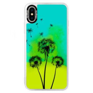 Neonové pouzdro Blue iSaprio - Three Dandelions - black - iPhone XS