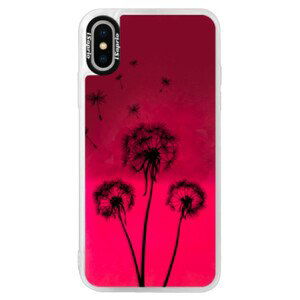 Neonové pouzdro Pink iSaprio - Three Dandelions - black - iPhone XS