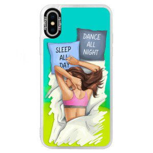 Neonové pouzdro Blue iSaprio - Dance and Sleep - iPhone XS