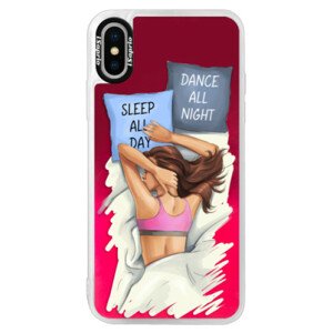 Neonové pouzdro Pink iSaprio - Dance and Sleep - iPhone X