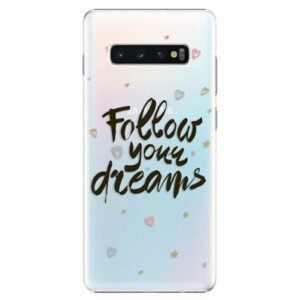 Plastové pouzdro iSaprio - Follow Your Dreams - black - Samsung Galaxy S10+