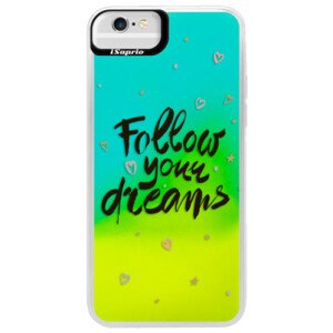 Neonové pouzdro Blue iSaprio - Follow Your Dreams - black - iPhone 6 Plus/6S Plus