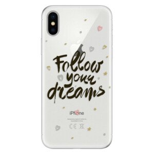 Silikonové pouzdro iSaprio - Follow Your Dreams - black - iPhone X