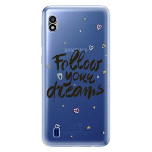 Odolné silikonové pouzdro iSaprio - Follow Your Dreams - black - Samsung Galaxy A10