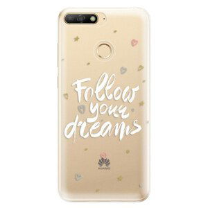 Odolné silikonové pouzdro iSaprio - Follow Your Dreams - white - Huawei Y6 Prime 2018