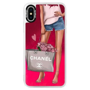 Neonové pouzdro Pink iSaprio - Fashion Bag - iPhone X