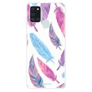 Odolné silikonové pouzdro iSaprio - Feather Pattern 10 - Samsung Galaxy A21s