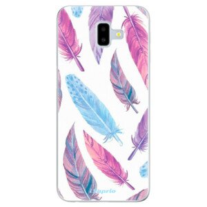 Odolné silikonové pouzdro iSaprio - Feather Pattern 10 - Samsung Galaxy J6+