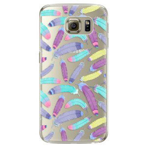 Plastové pouzdro iSaprio - Feather Pattern 01 - Samsung Galaxy S6 Edge Plus