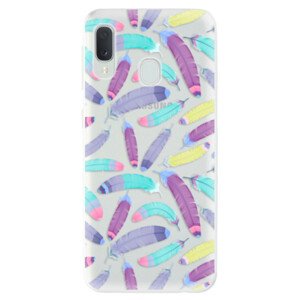 Odolné silikonové pouzdro iSaprio - Feather Pattern 01 - Samsung Galaxy A20e