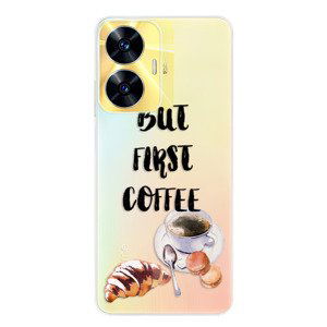 Odolné silikonové pouzdro iSaprio - First Coffee - Realme C55
