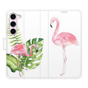 Flipové pouzdro iSaprio - Flamingos - Samsung Galaxy S23 5G
