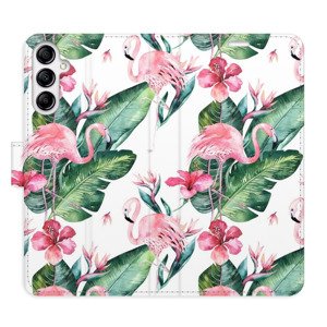 Flipové pouzdro iSaprio - Flamingos Pattern - Samsung Galaxy A14 / A14 5G