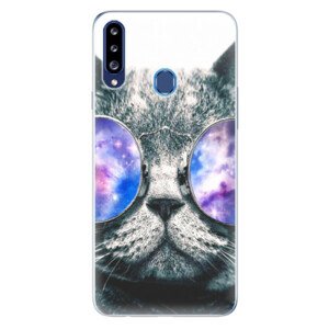 Odolné silikonové pouzdro iSaprio - Galaxy Cat - Samsung Galaxy A20s