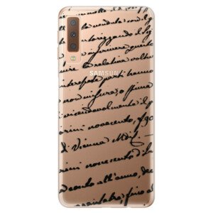 Odolné silikonové pouzdro iSaprio - Handwriting 01 - black - Samsung Galaxy A7 (2018)