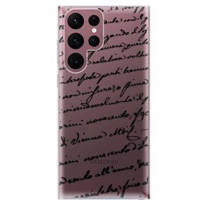 Odolné silikonové pouzdro iSaprio - Handwriting 01 - black - Samsung Galaxy S22 Ultra 5G