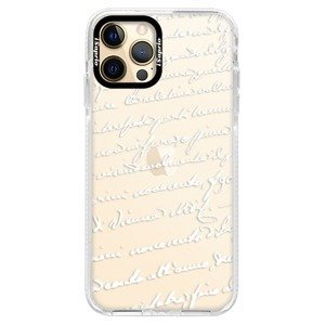Silikonové pouzdro Bumper iSaprio - Handwriting 01 - white - iPhone 12 Pro Max