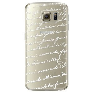 Plastové pouzdro iSaprio - Handwriting 01 - white - Samsung Galaxy S6