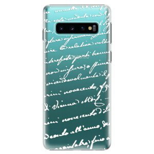 Plastové pouzdro iSaprio - Handwriting 01 - white - Samsung Galaxy S10