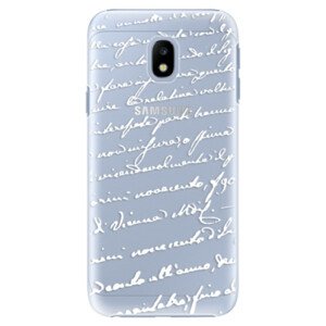 Plastové pouzdro iSaprio - Handwriting 01 - white - Samsung Galaxy J3 2017