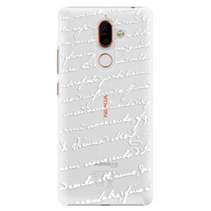 Plastové pouzdro iSaprio - Handwriting 01 - white - Nokia 7 Plus