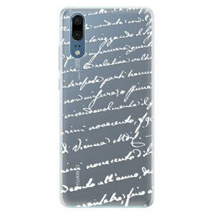 Silikonové pouzdro iSaprio - Handwriting 01 - white - Huawei P20