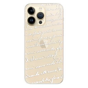 Odolné silikonové pouzdro iSaprio - Handwriting 01 - white - iPhone 14 Pro Max