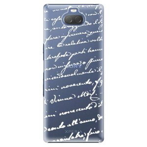 Plastové pouzdro iSaprio - Handwriting 01 - white - Sony Xperia 10 Plus