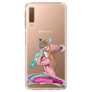 Plastové pouzdro iSaprio - Kissing Mom - Blond and Boy - Samsung Galaxy A7 (2018)