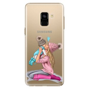 Plastové pouzdro iSaprio - Kissing Mom - Blond and Boy - Samsung Galaxy A8 2018