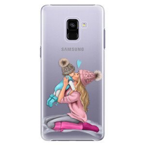 Plastové pouzdro iSaprio - Kissing Mom - Blond and Boy - Samsung Galaxy A8+