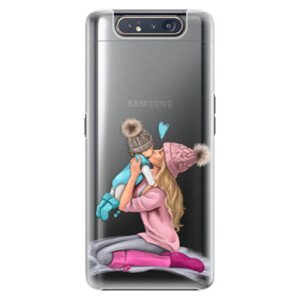 Plastové pouzdro iSaprio - Kissing Mom - Blond and Boy - Samsung Galaxy A80
