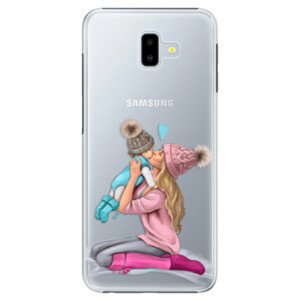 Plastové pouzdro iSaprio - Kissing Mom - Blond and Boy - Samsung Galaxy J6+