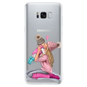 Odolné silikonové pouzdro iSaprio - Kissing Mom - Blond and Girl - Samsung Galaxy S8