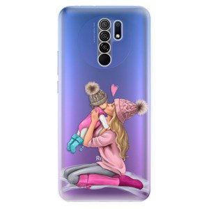 Odolné silikonové pouzdro iSaprio - Kissing Mom - Blond and Girl - Xiaomi Redmi 9