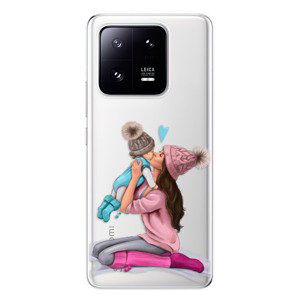 Odolné silikonové pouzdro iSaprio - Kissing Mom - Brunette and Boy - Xiaomi 13 Pro
