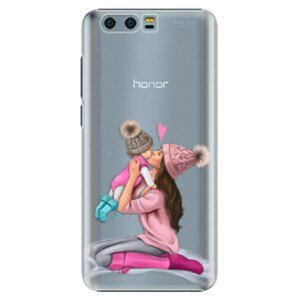 Plastové pouzdro iSaprio - Kissing Mom - Brunette and Girl - Huawei Honor 9