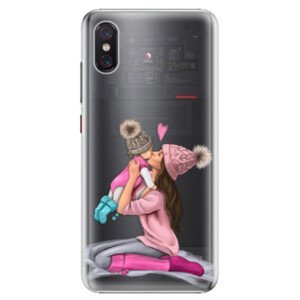 Plastové pouzdro iSaprio - Kissing Mom - Brunette and Girl - Xiaomi Mi 8 Pro