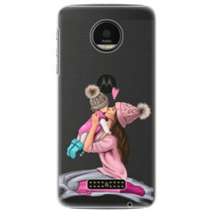 Plastové pouzdro iSaprio - Kissing Mom - Brunette and Girl - Lenovo Moto Z