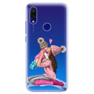 Plastové pouzdro iSaprio - Kissing Mom - Brunette and Girl - Xiaomi Redmi 7