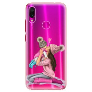 Plastové pouzdro iSaprio - Kissing Mom - Brunette and Girl - Xiaomi Redmi Note 7